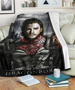 Jon Snow Game Of Throne Sherpa Fleece Blanket Gifts for Family, for Couple