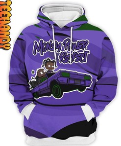 Jordan 13 Retro Court Purple Money Power Respect 3D Hoodie
