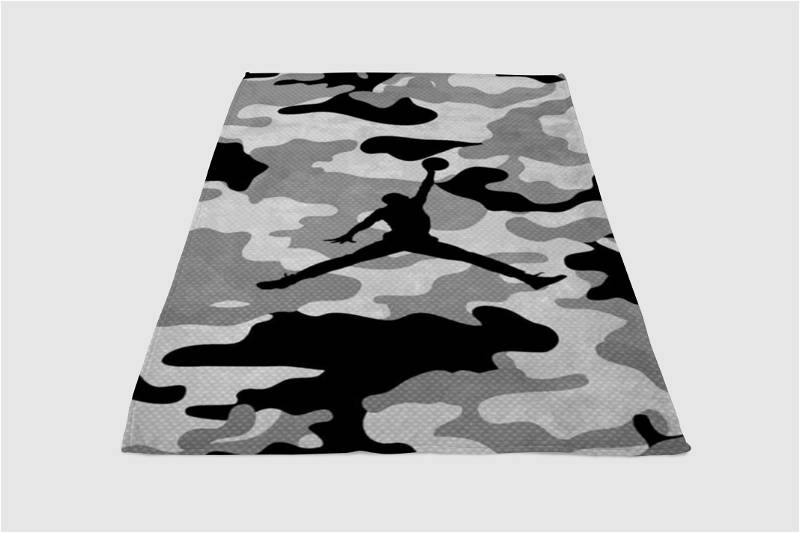 Jordan Army Sherpa Fleece Blanket Gifts for Family, for Couple