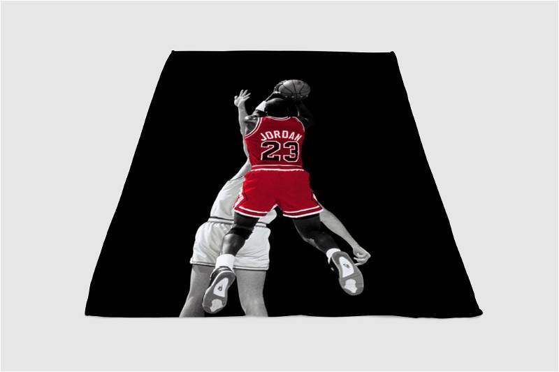 Jordan Player American Basketball Sherpa Fleece Blanket Gifts for Family, for Couple