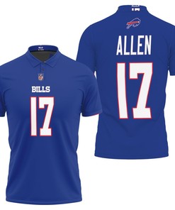 Josh Allen #17 Buffalo Bills Nfl Legend Player American Football Game Royal 3d Designed Allover Gift For Bills Fans Polo Shirt