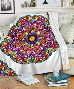 Joy Of Life Mandala Sherpa Fleece Blanket Gifts for Family, for Couple