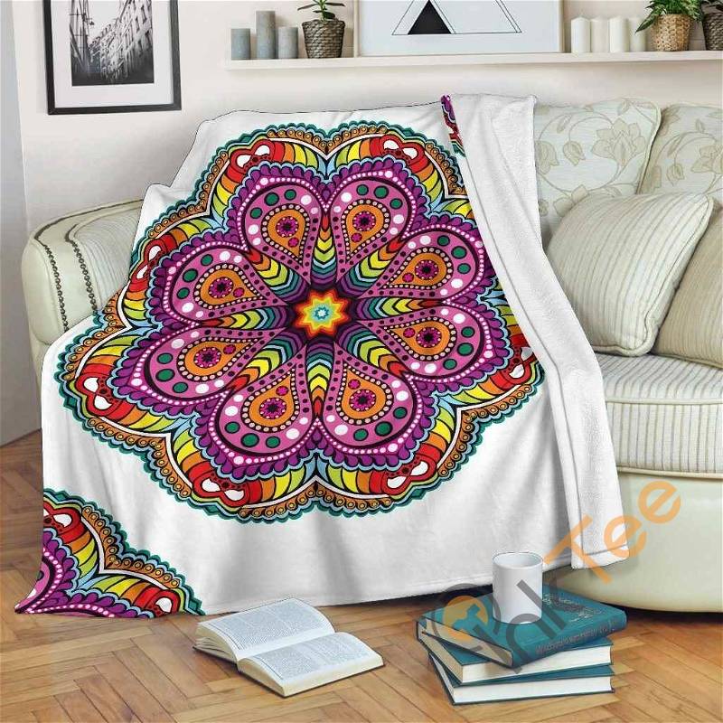 Joy Of Life Mandala Sherpa Fleece Blanket Gifts for Family, for Couple