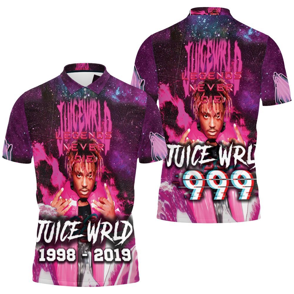 Juice Wrld 999 Legend Never Die Big Wave Rap Style Finger Polo Shirt All Over Print Shirt 3d T-shirt