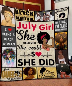 July Black Girl Black Queen Are Beautiful Perfect Gifts For Black Daughter Girlfriend Wife Quilt Blanket Bedding Set