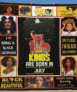 July Black Women I Love Being A Black Woman Personalized Quilt Blanket Bedding Set