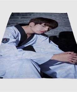 Jungkook Backgrounds Sherpa Fleece Blanket Gifts for Family, for Couple