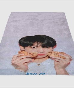 Jungkook Sherpa Fleece Blanket Gifts for Family, for Couple