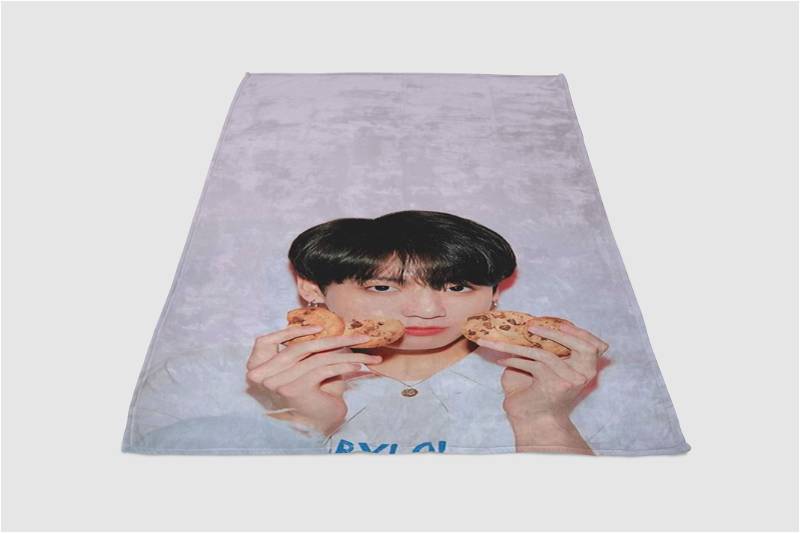 Jungkook Sherpa Fleece Blanket Gifts for Family, for Couple