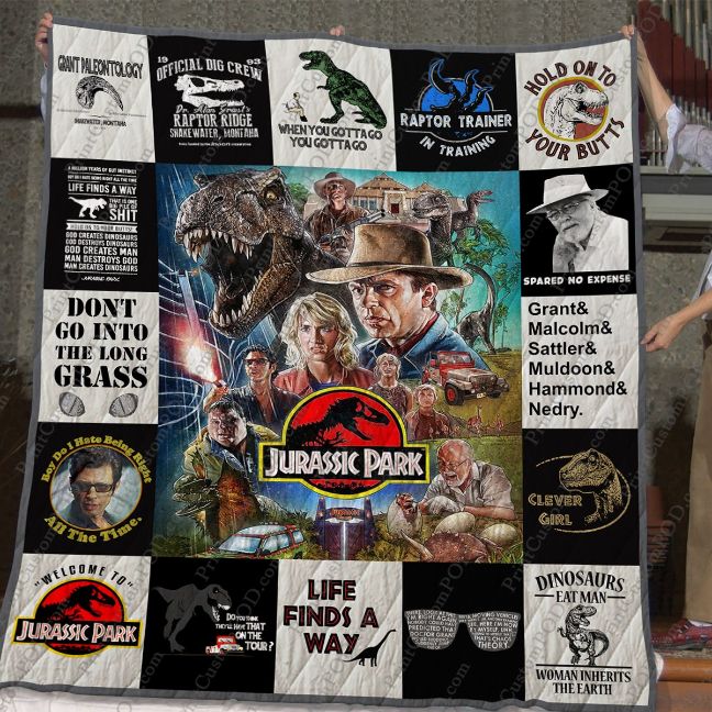 Jurassic Park Life Finds A Way Quilt Blanket Bedding Set
