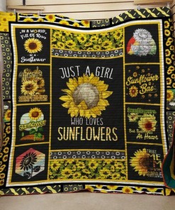 Just A Girl Sunflower Quilt Blanket Bedding Set