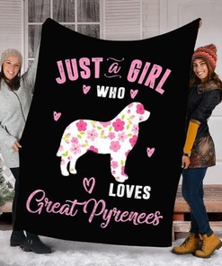 Just A Girl Who Love Great Pyrenees Dog Lovers Fleece Blanket Quilt Blanket Bedding Set