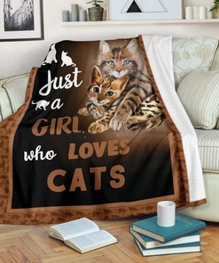Just A Girl Who Loves Cats Fleece Blanket Quilt Blanket Bedding Set