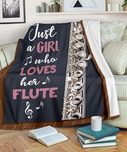 Just A Girl Who Loves Her Flute Flecee Fleece Blanket Quilt Blanket Bedding Set