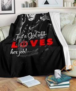 Just A Girl Who Loves Her Job Sherpa Fleece Blanket Gifts for Family, for Couple