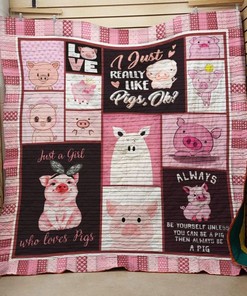 Just A Girl Who Loves Pigs Quilt Blanket Bedding Set