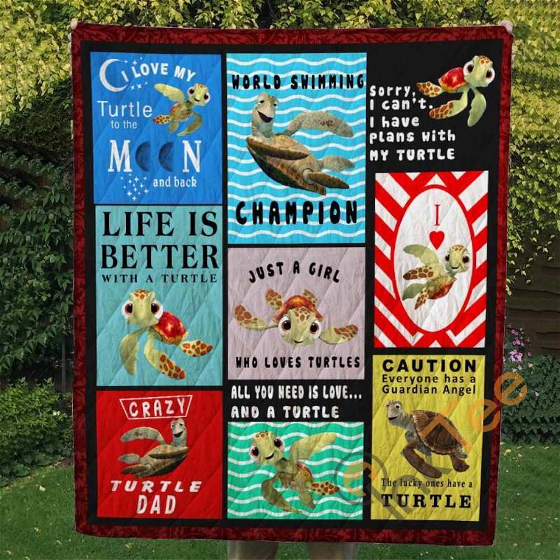 Just A Girl Who Loves Turtles All You need Is Love And A Turtle Quilt Blanket Bedding Set