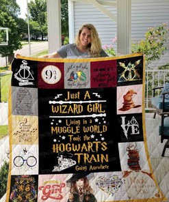 Just A Wizard Girl Living In A Muggle World Harry Potter Girl Collection Quilt Blanket