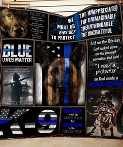 K-9 Police Officer Blue Lives Matter Quilt Blanket Bedding Set