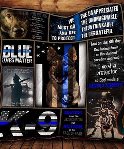 K9 Police Officer Quilt Blanket Bedding Set for Home Décor