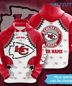 KC Chiefs Hoodie 3D Football Helmet Custom Name Kansas City Chiefs Gift