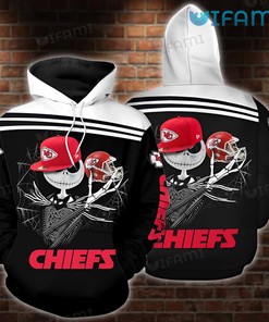 KC Chiefs Hoodie 3D Jack Skellington Hat Football Helmet Unique Kansas City Chiefs Gift