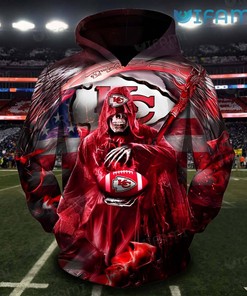 KC Chiefs Hoodie 3D The Death Holding Football Kansas City Chiefs Gift