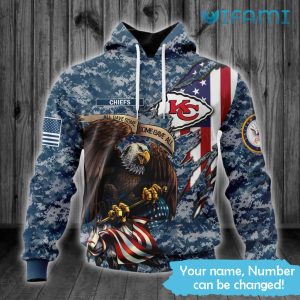 KC Chiefs Military Hoodie 3D All Gave Some Some Gave All Eagles USA Flag Kansas City Chiefs Gift - Image 2