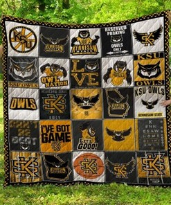 KSU Owls Ncaa Kennesaw State Owls Collection Collection Loved Quilt Blanket Bedding Set