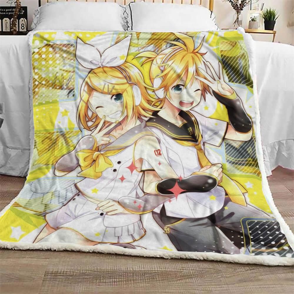 Kagamine Rin And Len Quilt Blanket Bedding Set for Home Décor