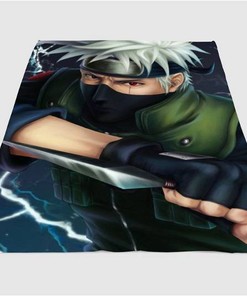 Kakashi 3d Panting Naruto Sherpa Fleece Blanket Gifts for Family, for Couple