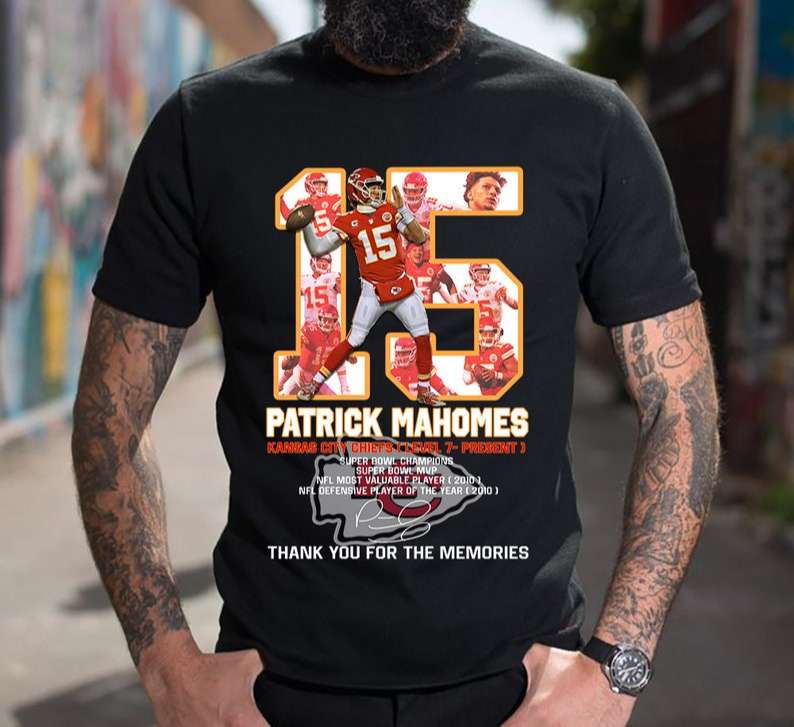 Kansas City 15 Patrick Mahomes Thank You For The Memories T-Shirt