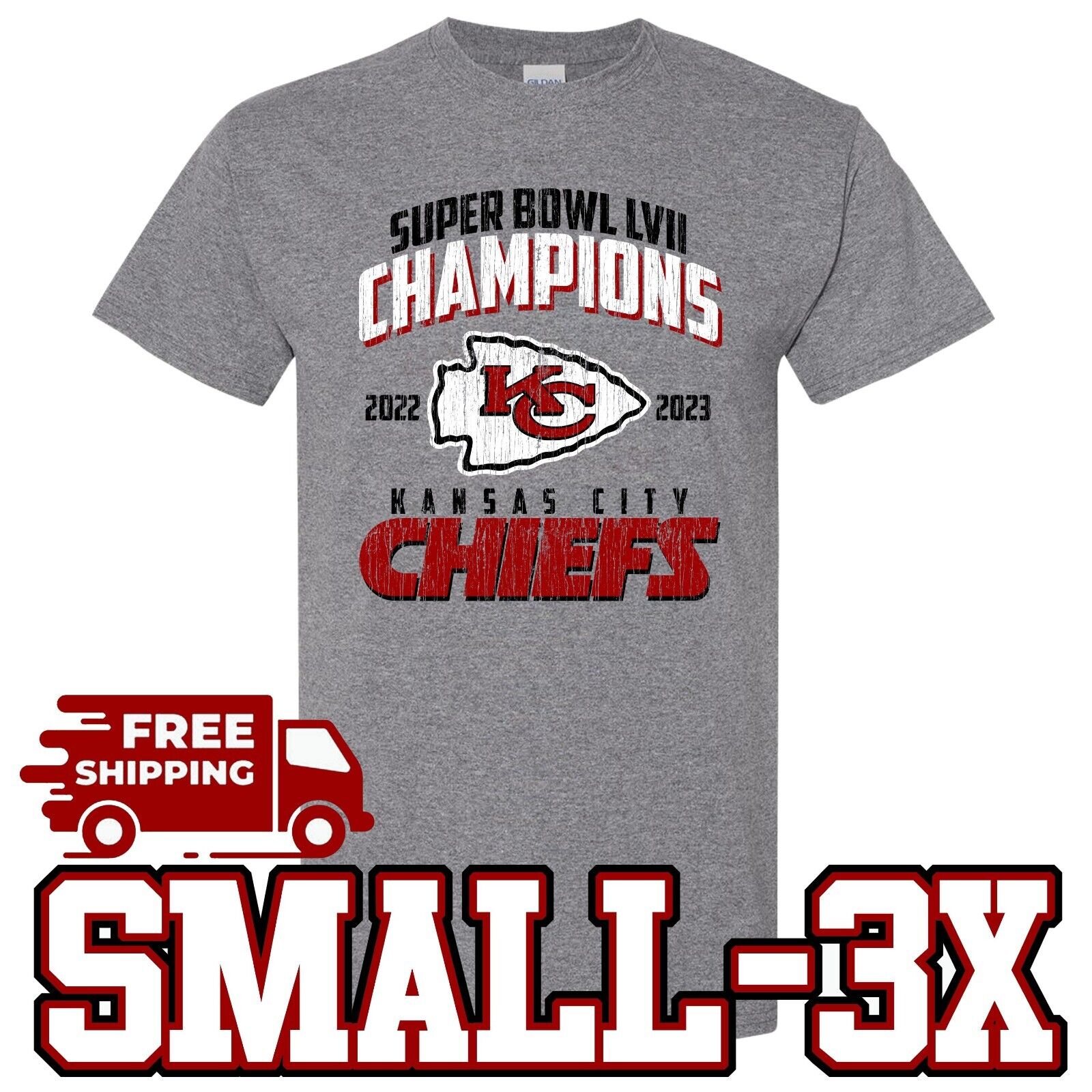 Kansas City CHIEFS Logo T- Shirt NFL Football Super Bowl LVII Champions