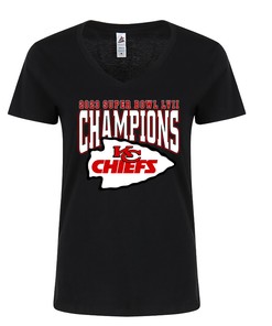 Kansas City Chiefs 2023 Super Bowl LVII CHAMPIONS T-Shirt V-Neck Women's