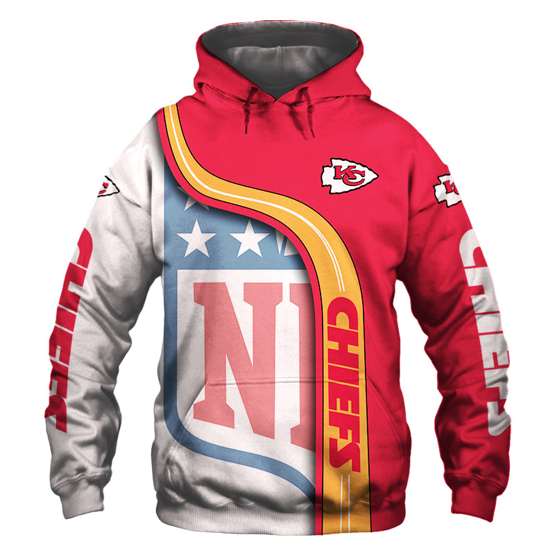 Kansas City Chiefs 3D Hoodie Pullover Zip Hoodie Nfl for Fans
