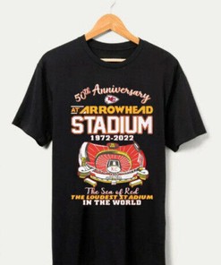 Kansas City Chiefs 50th Anniversary At Arrowhead Stadium 1972 2022 T Shirt HOT
