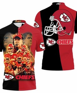 Kansas City Chiefs AFC West Division Champions Super Bowl 2021 Black and Red 3D All Over Print Polo Shirt