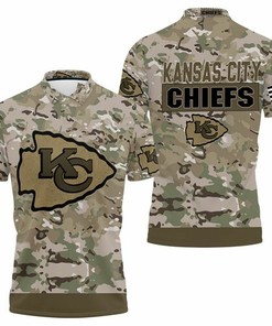 Kansas City Chiefs Camouflage Veteran 3D All Over Print Polo Shirt