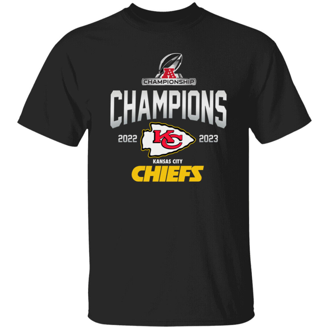 Kansas City Chiefs Champs 2023 Super Bowl LVII Black T-Shirt Sport Gift Fans