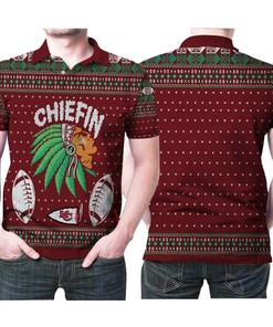 Kansas City Chiefs Chiefin Ugly Christmas 3d Polo Shirt All Over Print Shirt 3d T-shirt
