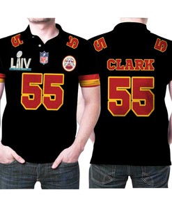 Kansas City Chiefs Frank Clark 55 Super Bowl Red Game Jersey Style Gift For Chiefs Fans Clark Lovers Polo Shirt All Over Print Shirt 3d T-shirt
