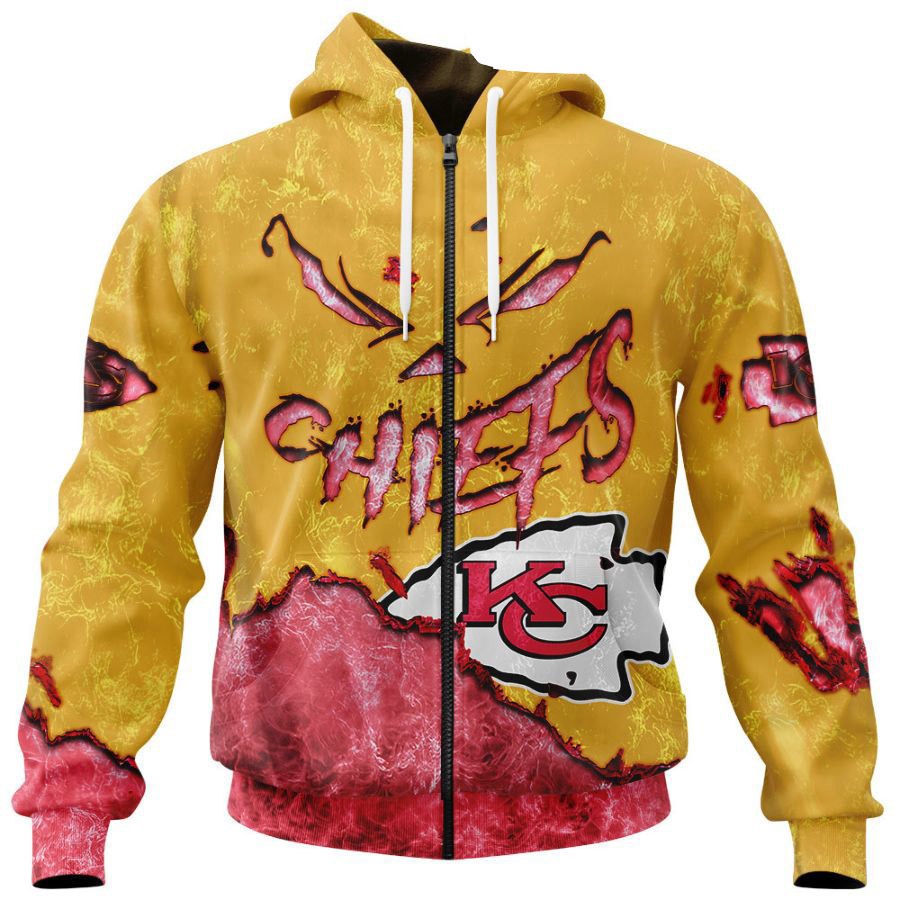 Kansas City Chiefs Hoodie 3D Devil Eyes Gift for Fans - Image 3