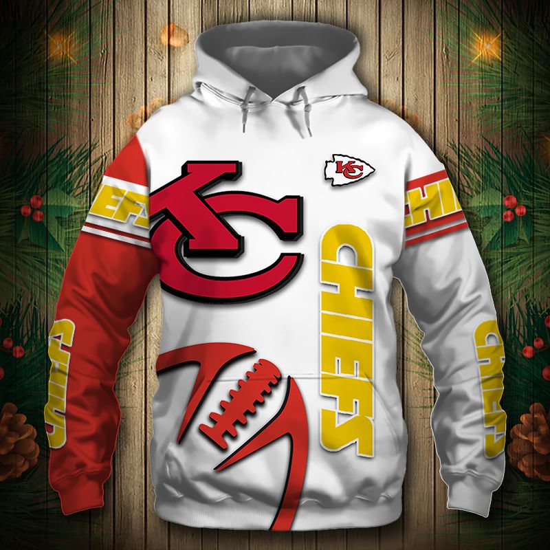 Kansas City Chiefs Hoodie 3D Graphic Balls Zip Hoodie Pullover - Image 2