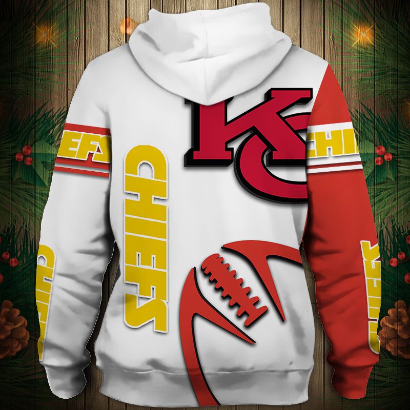 Kansas City Chiefs Hoodie 3D Graphic Balls Zip Hoodie Pullover - Image 3