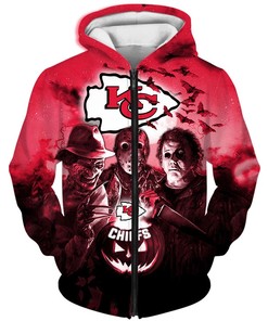 Kansas City Chiefs Hoodie 3D Halloween Horror Night Gift for Fans