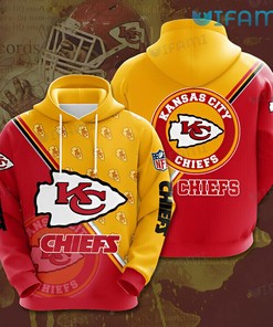 Kansas City Chiefs Hoodie 3D Red Gold Logo KC Chiefs Gift