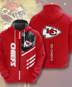 Kansas City Chiefs Hoodie 3D Zip Hoodie 3 Lines Graphic Gift for Fans