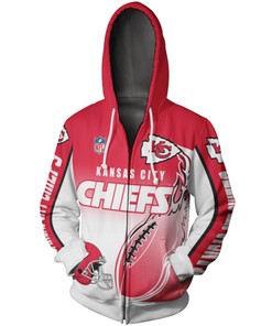 Kansas City Chiefs Hoodie 3D Zip Hoodie Cute Flame Balls Graphic Gifts for Fans