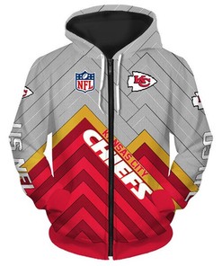Kansas City Chiefs Hoodie 3D Zip Hoodie Pullover Size S-5Xl
