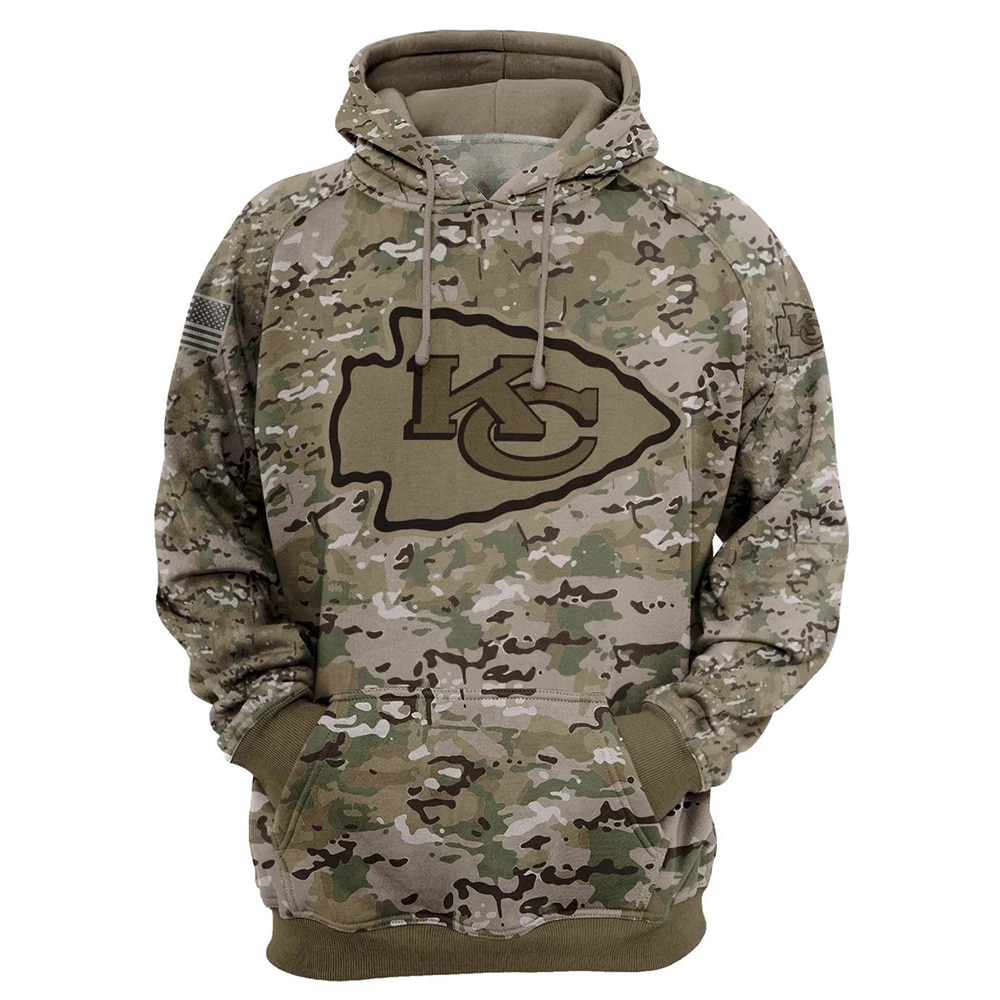 Kansas City Chiefs Hoodie Army Graphic Zip Hoodie Pullover Gift for Fans